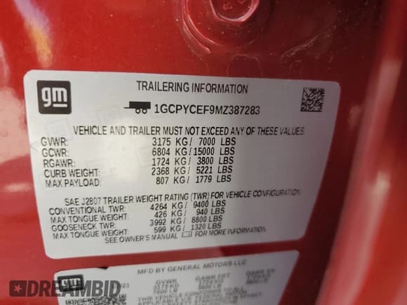 ✅ 2021 Chevrolet Silverado 1500 Custom Trail Boss • VIN: 1GCPYCEF9MZ387283 • Лот: 72067834. Опубликован ранее на Copart с пробегом 60 068 миль. Бесплатный доступ к архиву аукционных продаж из США и подробный отчёт об истории автомобиля на DreamBid. Изображение 12.