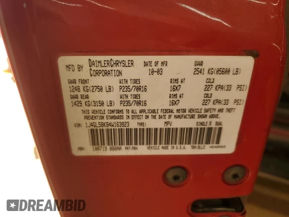 ✅ 2004 Jeep Liberty Limited • VIN: 1J4GL58K84W163923 • Лот: 71300305. Опубликован ранее на Copart с пробегом 225 106 миль. Бесплатный доступ к архиву аукционных продаж из США и подробный отчёт об истории автомобиля на DreamBid. Изображение 13.