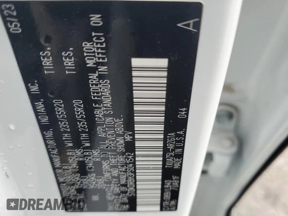 ✅ 2023 Toyota Highlander XLE • VIN: 5TDKDRBH3PS041542 • Lot: 90231975. Listed on Copart with Not provided. Free auction sales archive from the USA and detailed vehicle history report at DreamBid. Image 13.