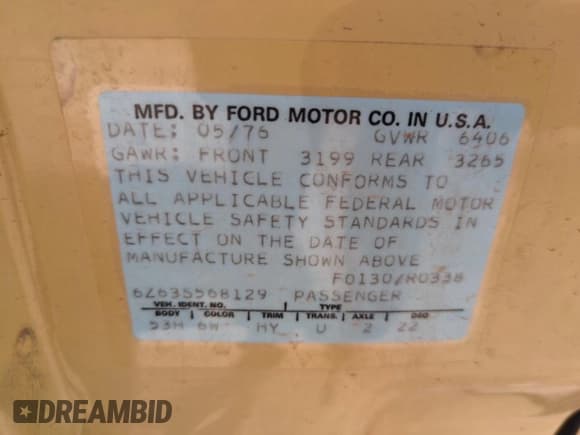 ✅ 1976 Mercury Grand Marquis • VIN: 6Z63S568129 • Лот: 63999975. Опубликован ранее на Copart с пробегом 19 149 миль. Бесплатный доступ к архиву аукционных продаж из США и подробный отчёт об истории автомобиля на DreamBid. Изображение 12.