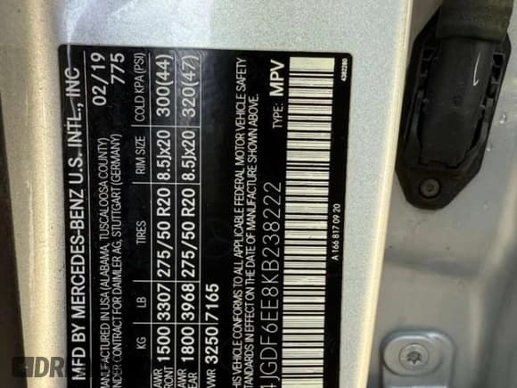 ✅ 2019 Mercedes-Benz GLS 450 • VIN: 4JGDF6EE8KB238222 • Lot: 93555915. Listed on Copart with 74,768 mi. Free auction sales archive from the USA and detailed vehicle history report at DreamBid. Image 13.