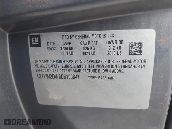 ✅ 2013 Chevrolet Corvette Grand Sport 3LT • VIN: 1G1YW2DW0D5100841 • Лот: 41401339. Опубликован ранее на IAAI с пробегом 137 995 миль. Бесплатный доступ к архиву аукционных продаж из США и подробный отчёт об истории автомобиля на DreamBid. Изображение 9.