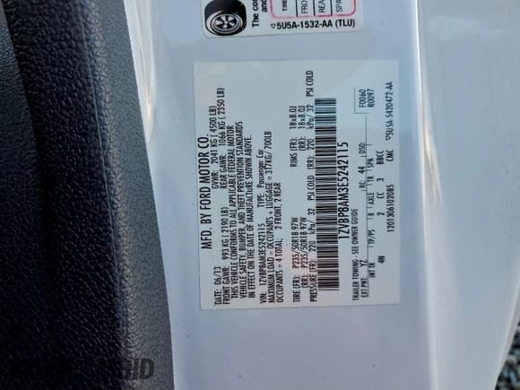 ✅ 2014 Ford Mustang V6 • VIN: 1ZVBP8AM3E5242115 • Lot: 93463315. Wystawiony na Copart z przebiegiem 87 623 mil. Bezpłatny archiwum sprzedaży aukcyjnych z USA i szczegółowy raport historii pojazdu na DreamBid. Zdjęcie 12.