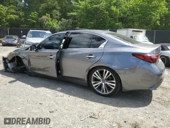 ✅ 2021 Infiniti Q50 Sensory • VIN: JN1EV7CR0MM750140 • Lot: 56148435. Listed on Copart with 79,365 mi. Free auction sales archive from the USA and detailed vehicle history report at DreamBid. Image 2.