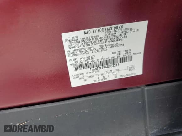 ✅ 2016 Ford Police Interceptor • VIN: 1FAHP2L89GG103243 • Lot: 68855685. Listed on Copart with 42,245 mi. Free auction sales archive from the USA and detailed vehicle history report at DreamBid. Image 12.