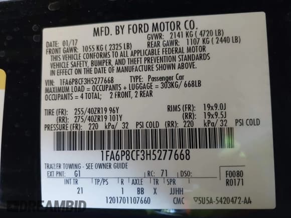 ✅ 2017 Ford Mustang GT • VIN: 1FA6P8CF3H5277668 • Lot: 43117218. Wystawiony na IAAI z przebiegiem 45 694 mil. Bezpłatny archiwum sprzedaży aukcyjnych z USA i szczegółowy raport historii pojazdu na DreamBid. Zdjęcie 9.