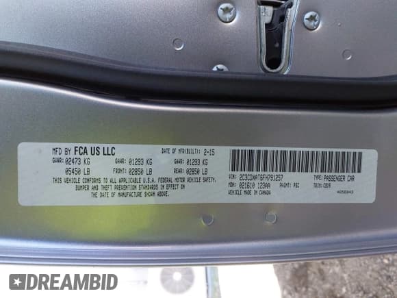 ✅ 2015 Dodge Charger Police • VIN: 2C3CDXAT6FH791257 • Лот: 43061750. Опубликован ранее на IAAI с пробегом 123 323 миль. Бесплатный доступ к архиву аукционных продаж из США и подробный отчёт об истории автомобиля на DreamBid. Изображение 9.