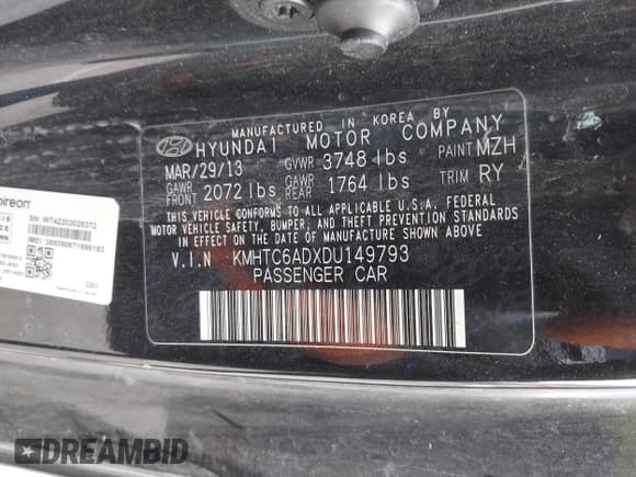 ✅ 2013 Hyundai Veloster w/Black Int • VIN: KMHTC6ADXDU149793 • Lot: 41537953. Wystawiony na IAAI z przebiegiem 117 635 mil. Bezpłatny archiwum sprzedaży aukcyjnych z USA i szczegółowy raport historii pojazdu na DreamBid. Zdjęcie 9.