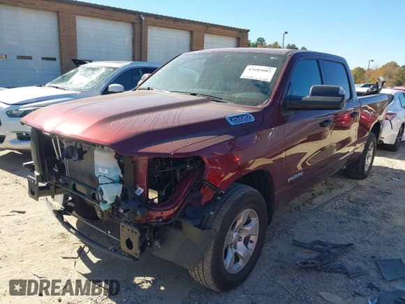 ✅ 2023 Ram 1500 Lone Star • VIN: 1C6SRFMT1PN596360 • Лот: 43605087. Опубликован ранее на IAAI с пробегом 37 729 миль. Бесплатный доступ к архиву аукционных продаж из США и подробный отчёт об истории автомобиля на DreamBid. Изображение 2.