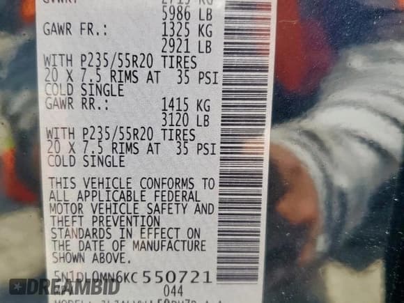 ✅ 2019 Infiniti QX60 Pure • VIN: 5N1DL0MN6KC550721 • Lot: 56936985. Listed on Copart with 63,027 mi. Free auction sales archive from the USA and detailed vehicle history report at DreamBid. Image 12.