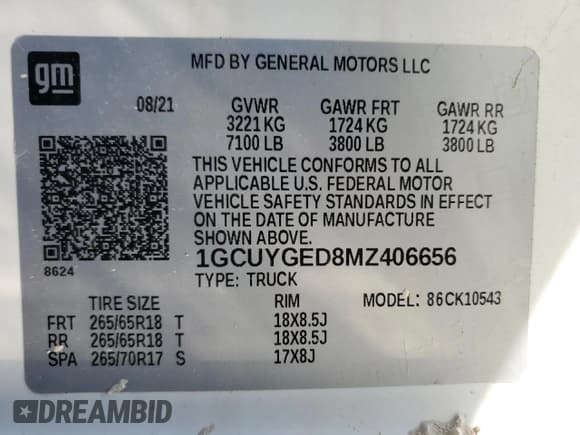 ✅ 2021 Chevrolet Silverado 1500 LTZ • VIN: 1GCUYGED8MZ406656 • Lot: 70168084. Wystawiony na Copart z przebiegiem 42 964 mil. Bezpłatny archiwum sprzedaży aukcyjnych z USA i szczegółowy raport historii pojazdu na DreamBid. Zdjęcie 13.