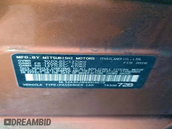 ✅ 2017 Mitsubishi Mirage ES • VIN: ML32A3HJ9HH004679 • Lot: 95292635. Wystawiony na Copart z przebiegiem 98 669 mil. Bezpłatny archiwum sprzedaży aukcyjnych z USA i szczegółowy raport historii pojazdu na DreamBid. Zdjęcie 12.