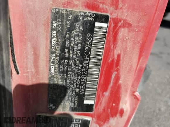 1990 BMW 3 Series z VIN WBABB2300LEC19669, wystawiony jako Copart lot #52403685 z przebiegiem 170 809 mil mil oraz Czysty tytuł • Clean title. Historia ofert i sprzedaży dostępna na DreamBid. Obrazek 12.