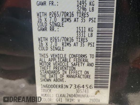 ✅ 2018 Nissan Frontier SV • VIN: 1N6DD0ER8JN736456 • Lot: 89704915. Wystawiony na Copart z przebiegiem 98 861 mil. Bezpłatny archiwum sprzedaży aukcyjnych z USA i szczegółowy raport historii pojazdu na DreamBid. Zdjęcie 12.
