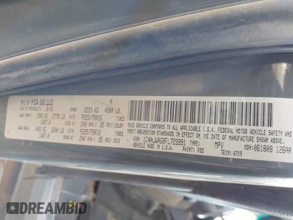 ✅ 2015 Jeep Wrangler Sport • VIN: 1C4AJWAG8FL723991 • Lot: 43256690. Listed on IAAI with 131,170 mi. Free auction sales archive from the USA and detailed vehicle history report at DreamBid. Image 9.