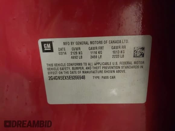 ✅ 2014 Buick Regal Premium I • VIN: 2G4GN5EX5E9266948 • Lot: 40739406. Listed on IAAI with 107,488 mi. Free auction sales archive from the USA and detailed vehicle history report at DreamBid. Image 9.