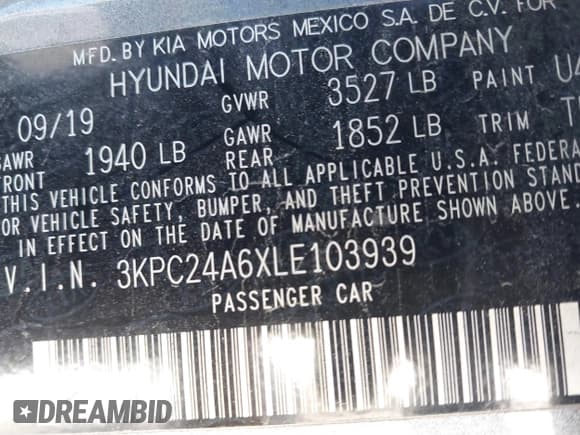 ✅ 2020 Hyundai Accent SE • VIN: 3KPC24A6XLE103939 • Лот: 41611376. Опубликован ранее на IAAI с пробегом 32 538 миль. Бесплатный доступ к архиву аукционных продаж из США и подробный отчёт об истории автомобиля на DreamBid. Изображение 9.