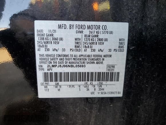 ✅ 2022 Lincoln Nautilus Standard • VIN: 2LMPJ8J96NBL05693 • Lot: 76845784. Listed on Copart with 41,057 mi. Free auction sales archive from the USA and detailed vehicle history report at DreamBid. Image 14.