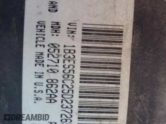 2005 Dodge Neon SXT с VIN 1B3ES56C25D237265, выставлен на аукционе Copart как лот 44866665 с пробегом 201 991 миль миль и Списание • Salvage title. История ставок и продаж доступна на DreamBid. Изображение 13.