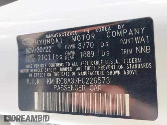 ✅ 2023 Hyundai Venue SEL • VIN: KMHRC8A37PU226573 • Lot: 42249416. Listed on IAAI with 24,290 mi. Free auction sales archive from the USA and detailed vehicle history report at DreamBid. Image 9.
