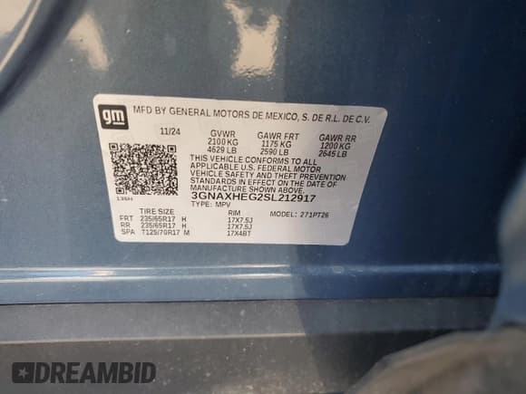 ✅ 2025 Chevrolet Equinox FWD LT • VIN: 3GNAXHEG2SL212917 • Lot: 64189665. Wystawiony na Copart z przebiegiem 13 495 mil. Bezpłatny archiwum sprzedaży aukcyjnych z USA i szczegółowy raport historii pojazdu na DreamBid. Zdjęcie 13.