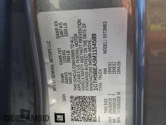 ✅ 2021 GMC Canyon 2WD Elevation Standard • VIN: 1GTH5BEA5M1154589 • Lot: 93110365. Listed on Copart with 39,979 mi. Free auction sales archive from the USA and detailed vehicle history report at DreamBid. Image 12.