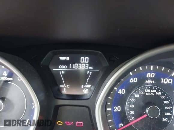 2013 Hyundai Elantra Limited with VIN 5NPDH4AE0DH199720, listed as a IAAI auction lot 43192359 with 118,383 mi miles and . Bid and sale history available at DreamBid. Image 16.