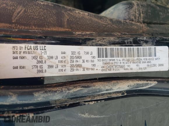 ✅ 2015 Dodge Durango Citadel • VIN: 1C4SDHET0FC750603 • Lot: 69051084. Listed on Copart with Not provided. Free auction sales archive from the USA and detailed vehicle history report at DreamBid. Image 13.