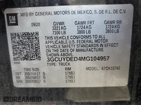 ✅ 2021 Chevrolet Silverado 1500 LT • VIN: 3GCUYDED4MG104957 • Lot: 56870154. Wystawiony na Copart z przebiegiem 55 068 mil. Bezpłatny archiwum sprzedaży aukcyjnych z USA i szczegółowy raport historii pojazdu na DreamBid. Zdjęcie 12.