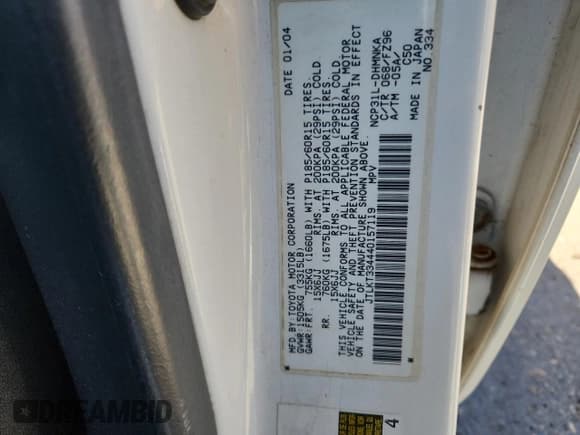 ✅ 2004 Scion xB • VIN: JTLKT334440157119 • Лот: 86328205. Опубликован ранее на Copart с пробегом 208 850 миль. Бесплатный доступ к архиву аукционных продаж из США и подробный отчёт об истории автомобиля на DreamBid. Изображение 13.