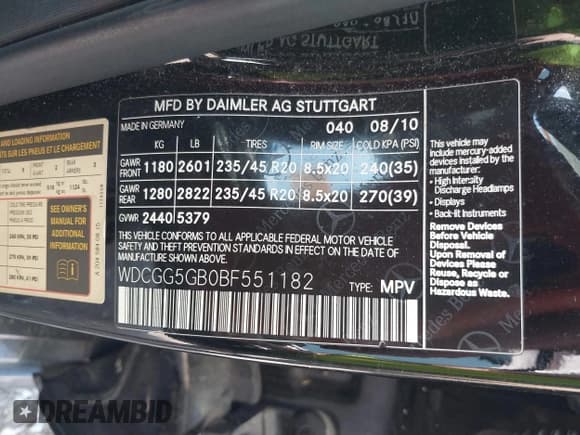 ✅ 2011 Mercedes-Benz GLK 350 • VIN: WDCGG5GB0BF551182 • Lot: 43254175. Listed on IAAI with 192,873 mi. Free auction sales archive from the USA and detailed vehicle history report at DreamBid. Image 9.