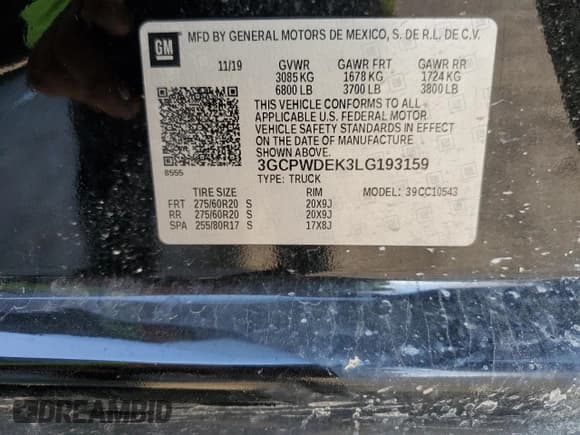 ✅ 2020 Chevrolet Silverado 1500 RST • VIN: 3GCPWDEK3LG193159 • Lot: 50502625. Listed on Copart with 73,366 mi. Free auction sales archive from the USA and detailed vehicle history report at DreamBid. Image 12.