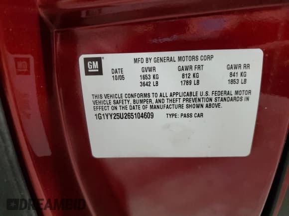 ✅ 2006 Chevrolet Corvette • VIN: 1G1YY25U265104609 • Lot: 90404795. Wystawiony na Copart z przebiegiem 43 331 mil. Bezpłatny archiwum sprzedaży aukcyjnych z USA i szczegółowy raport historii pojazdu na DreamBid. Zdjęcie 12.