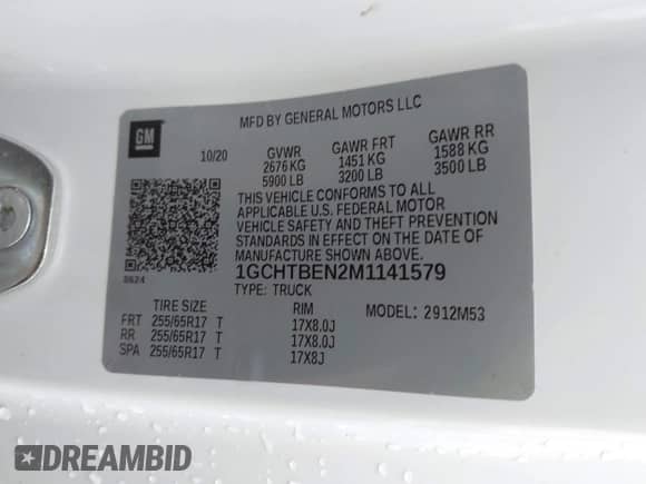 2021 Chevrolet Colorado 4WD Work Truck с VIN 1GCHTBEN2M1141579, выставлен на аукционе IAAI как лот 41056743 с пробегом 74 630 миль миль и . История ставок и продаж доступна на DreamBid. Изображение 9.