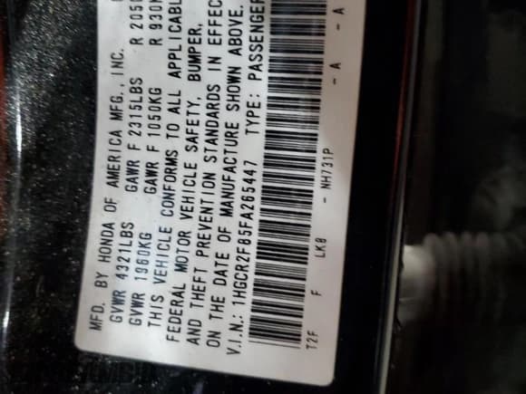 ✅ 2015 Honda Accord EX-L • VIN: 1HGCR2F85FA265447 • Лот: 92458395. Опубликован ранее на Copart с пробегом 137 594 миль. Бесплатный доступ к архиву аукционных продаж из США и подробный отчёт об истории автомобиля на DreamBid. Изображение 12.