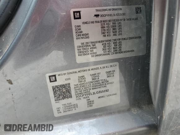 ✅ 2020 Chevrolet Silverado 1500 LT Trail Boss • VIN: 3GCPYFEL1LG315192 • Lot: 64153234. Wystawiony na Copart z przebiegiem Nie podano. Bezpłatny archiwum sprzedaży aukcyjnych z USA i szczegółowy raport historii pojazdu na DreamBid. Zdjęcie 13.