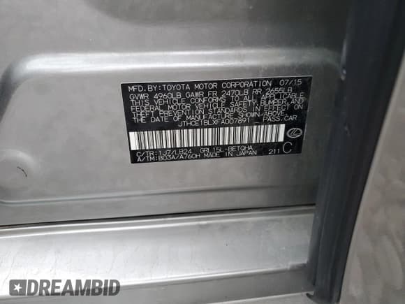 ✅ 2015 Lexus GS 350 • VIN: JTHCE1BLXFA007891 • Лот: 93354485. Опубликован ранее на Copart с пробегом 75 297 миль. Бесплатный доступ к архиву аукционных продаж из США и подробный отчёт об истории автомобиля на DreamBid. Изображение 12.