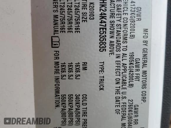 ✅ 2007 Chevrolet Silverado 2500HD Work Truck • VIN: 1GCHK24K47E535835 • Lot: 82085774. Wystawiony na Copart z przebiegiem 187 627 mil. Bezpłatny archiwum sprzedaży aukcyjnych z USA i szczegółowy raport historii pojazdu na DreamBid. Zdjęcie 13.