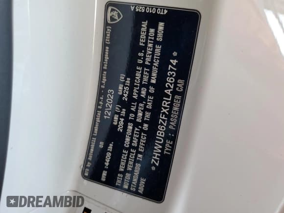 ✅ 2024 Lamborghini Huracan Tecnica • VIN: ZHWUB6ZFXRLA26374 • Lot: 67441794. Wystawiony na Copart z przebiegiem 10 027 mil. Bezpłatny archiwum sprzedaży aukcyjnych z USA i szczegółowy raport historii pojazdu na DreamBid. Zdjęcie 13.