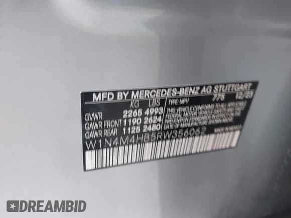 ✅ 2024 Mercedes-Benz GLB 250 • VIN: W1N4M4HB5RW356062 • Лот: 43710274. Опубликован ранее на IAAI с пробегом 13 422 миль. Бесплатный доступ к архиву аукционных продаж из США и подробный отчёт об истории автомобиля на DreamBid. Изображение 9.