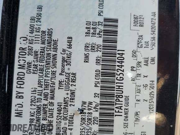 ✅ 2016 Ford Mustang EcoBoost Premium • VIN: 1FATP8UH1G5244041 • Лот: 71979555. Опубликован ранее на Copart с пробегом 40 208 миль. Бесплатный доступ к архиву аукционных продаж из США и подробный отчёт об истории автомобиля на DreamBid. Изображение 13.