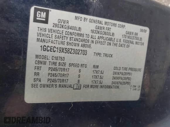 2008 Chevrolet Silverado 1500 Work Truck с VIN 1GCEC19X58Z302703, выставлен на аукционе IAAI как лот 41886312 с пробегом 181 339 миль миль и . История ставок и продаж доступна на DreamBid. Изображение 9.