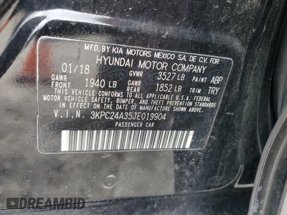 ✅ 2018 Hyundai Accent SE • VIN: 3KPC24A35JE019904 • Lot: 79004694. Wystawiony na Copart z przebiegiem 112 464 mil. Bezpłatny archiwum sprzedaży aukcyjnych z USA i szczegółowy raport historii pojazdu na DreamBid. Zdjęcie 15.