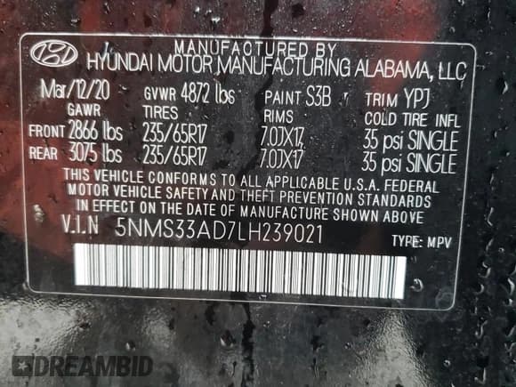 ✅ 2020 Hyundai Santa Fe SEL • VIN: 5NMS33AD7LH239021 • Lot: 58579354. Wystawiony na Copart z przebiegiem 60 184 mil. Bezpłatny archiwum sprzedaży aukcyjnych z USA i szczegółowy raport historii pojazdu na DreamBid. Zdjęcie 14.