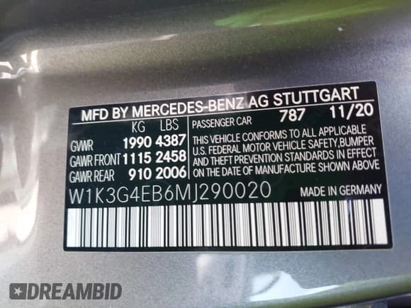 ✅ 2021 Mercedes-Benz A 220 • VIN: W1K3G4EB6MJ290020 • Lot: 41691773. Wystawiony na IAAI z przebiegiem 53 991 mil. Bezpłatny archiwum sprzedaży aukcyjnych z USA i szczegółowy raport historii pojazdu na DreamBid. Zdjęcie 9.