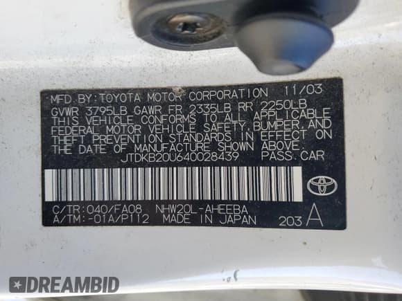 ✅ 2004 Toyota Prius • VIN: JTDKB20U640028439 • Лот: 88375675. Опубликован ранее на Copart с пробегом 181 404 миль. Бесплатный доступ к архиву аукционных продаж из США и подробный отчёт об истории автомобиля на DreamBid. Изображение 12.