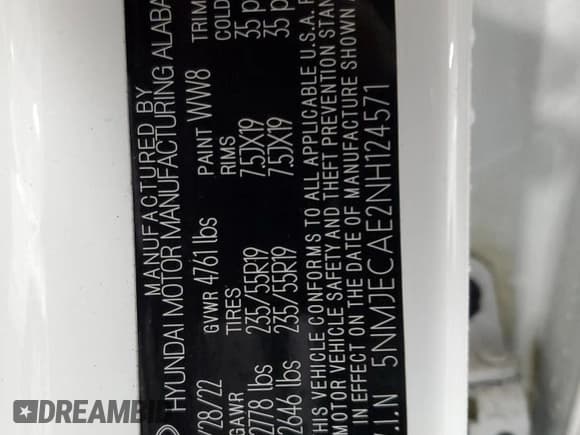 ✅ 2022 Hyundai Tucson Limited • VIN: 5NMJECAE2NH124571 • Lot: 69226774. Wystawiony na Copart z przebiegiem 27 152 mil. Bezpłatny archiwum sprzedaży aukcyjnych z USA i szczegółowy raport historii pojazdu na DreamBid. Zdjęcie 13.