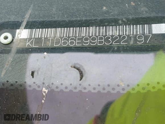 ✅ 2009 Chevrolet Aveo 1LT • VIN: KL1TD66E99B322197 • Lot: 42185096. Listed on IAAI with Not provided. Free auction sales archive from the USA and detailed vehicle history report at DreamBid. Image 11.