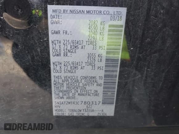 ✅ 2018 Nissan Rogue SV • VIN: 5N1AT2MT4JC780317 • Lot: 43721006. Wystawiony na IAAI z przebiegiem 146 169 mil. Bezpłatny archiwum sprzedaży aukcyjnych z USA i szczegółowy raport historii pojazdu na DreamBid. Zdjęcie 9.