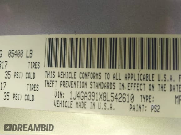 ✅ 2008 Jeep Wrangler Unlimited X • VIN: 1J4GA391X8L542610 • Lot: 43783217. Listed on IAAI with 203,955 mi. Free auction sales archive from the USA and detailed vehicle history report at DreamBid. Image 9.